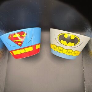 DC Comics Superman and Batman Ceramic Snack Bowl Set